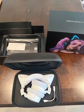YOWU Cat Ear Gaming Headphones (White)